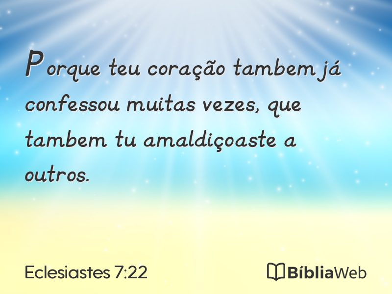 Eclesiastes 7:22 em imagem para compartilhar