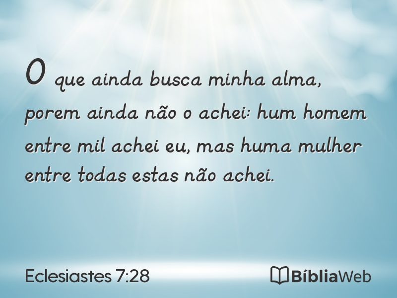 Eclesiastes 7:28 em imagem para compartilhar