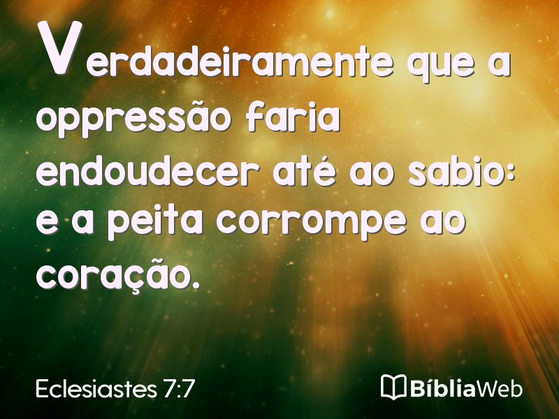 Eclesiastes 7:7 em imagem para compartilhar