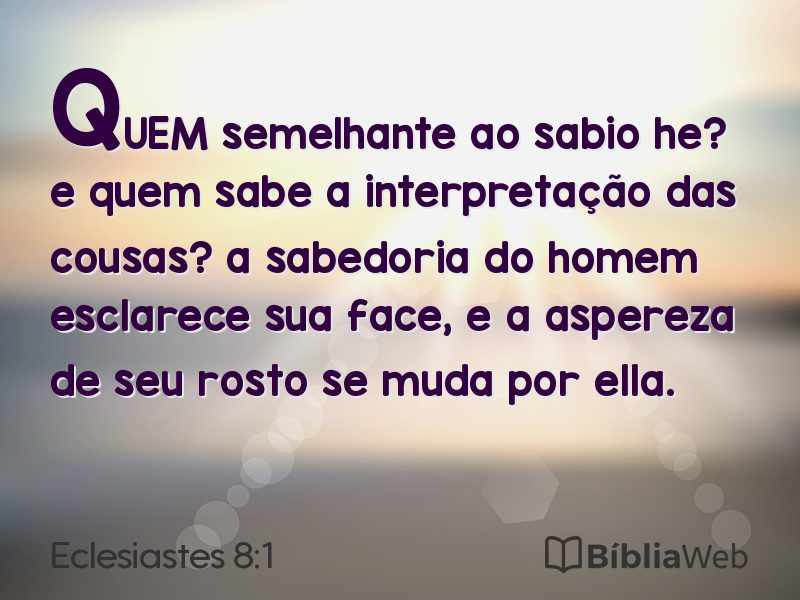 Eclesiastes 8:1 em imagem para compartilhar