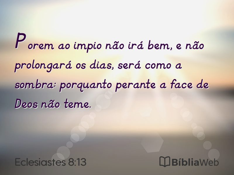 Eclesiastes 8:13 em imagem para compartilhar
