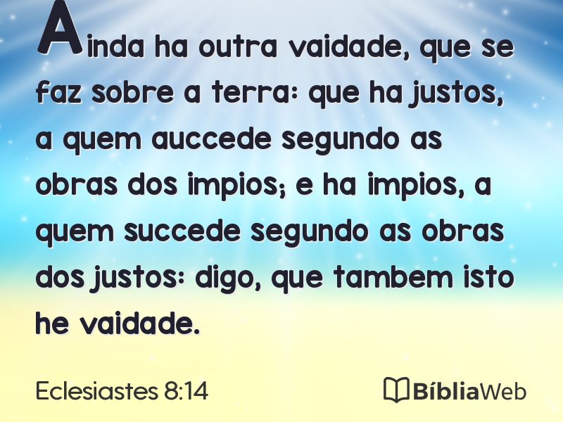 Eclesiastes 8:14 em imagem para compartilhar