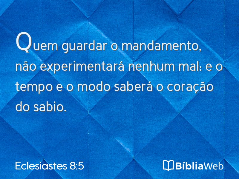 Eclesiastes 8:5 em imagem para compartilhar