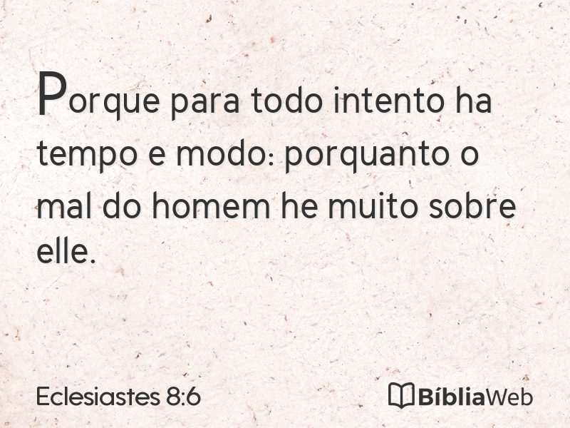 Eclesiastes 8:6 em imagem para compartilhar