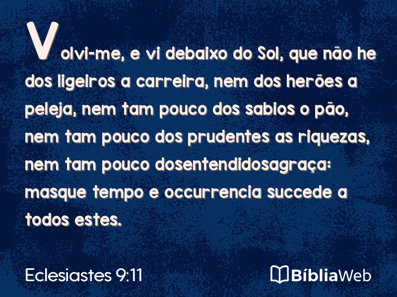 Eclesiastes 9:11 em imagem para compartilhar