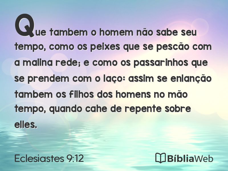 Eclesiastes 9:12 em imagem para compartilhar
