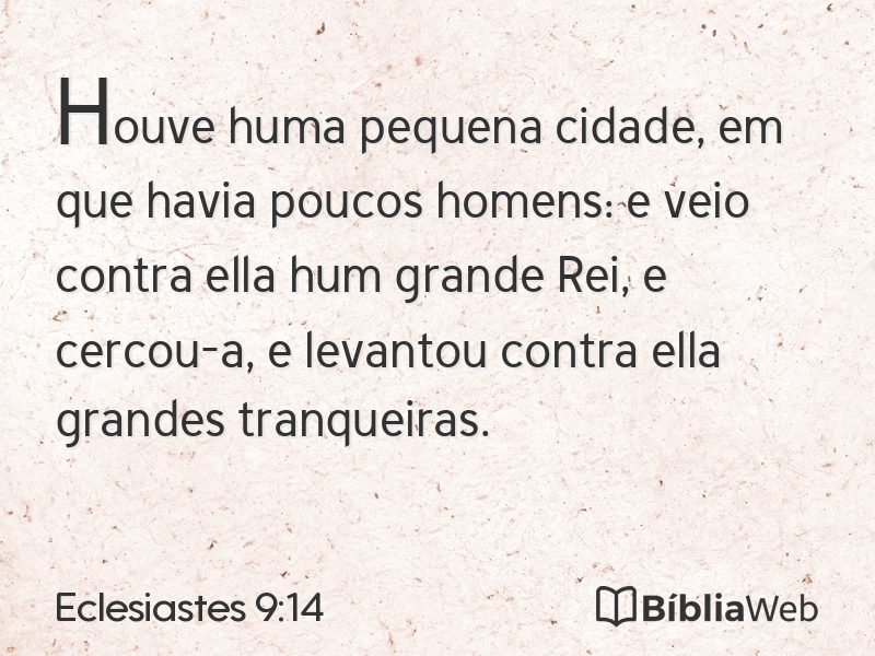 Eclesiastes 9:14 em imagem para compartilhar