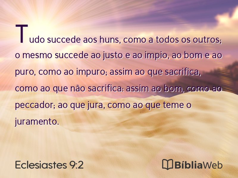 Eclesiastes 9:2 em imagem para compartilhar