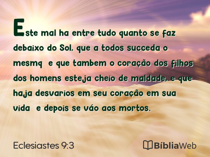 Eclesiastes 9:3 em imagem para compartilhar
