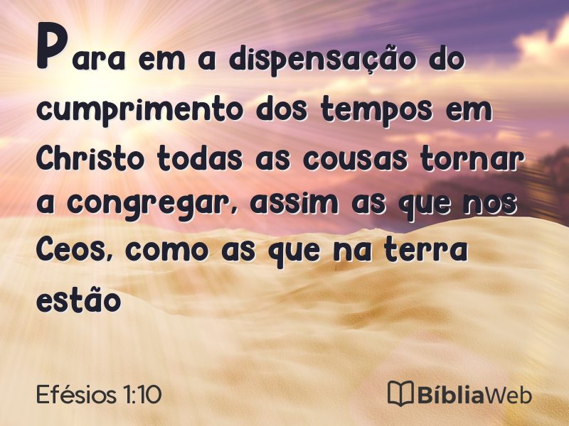 Efésios 1:10 em imagem para compartilhar