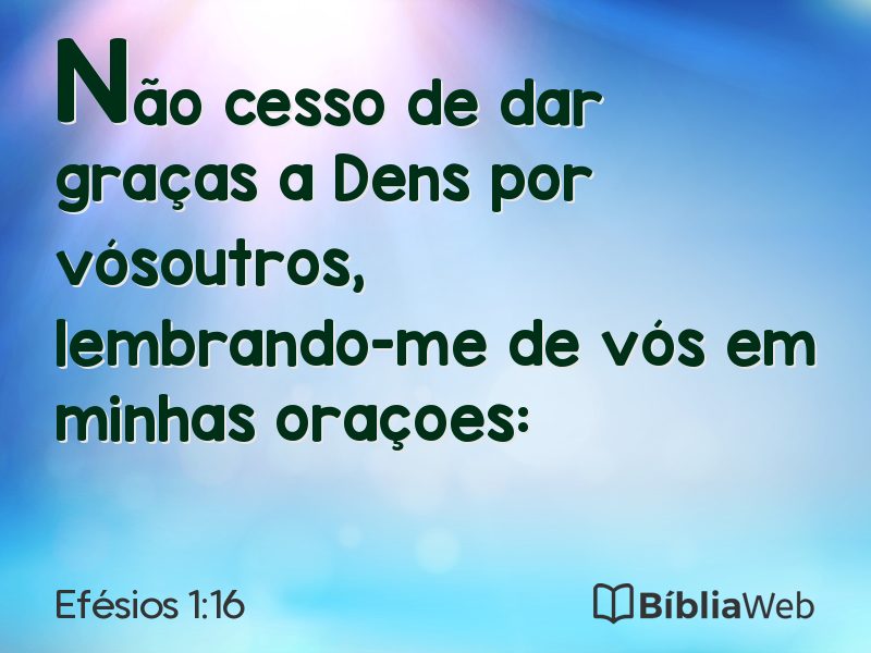Efésios 1:16 em imagem para compartilhar