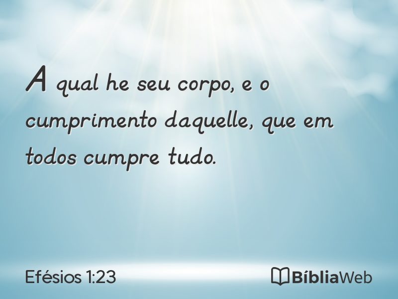 Efésios 1:23 em imagem para compartilhar
