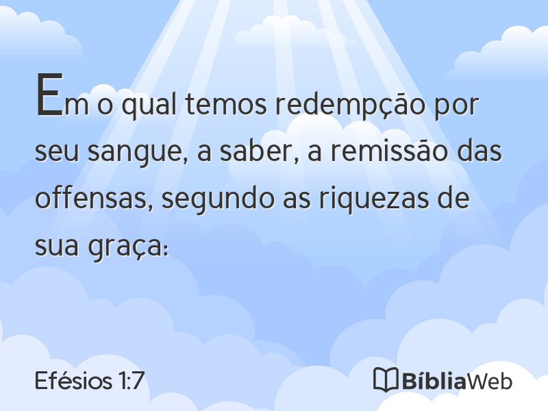 Efésios 1:7 em imagem para compartilhar