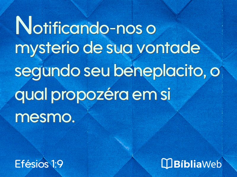 Efésios 1:9 em imagem para compartilhar