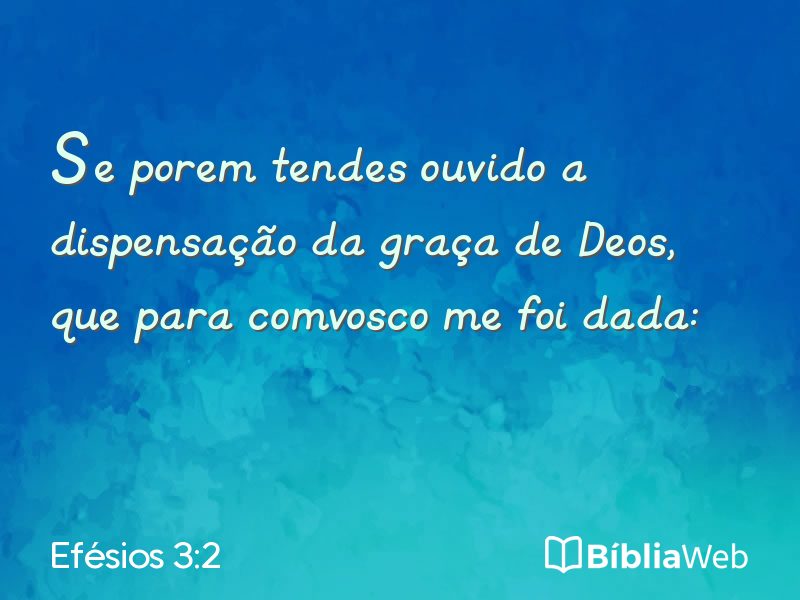 Efésios 3:2 em imagem para compartilhar
