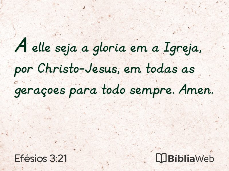 Efésios 3:21 em imagem para compartilhar