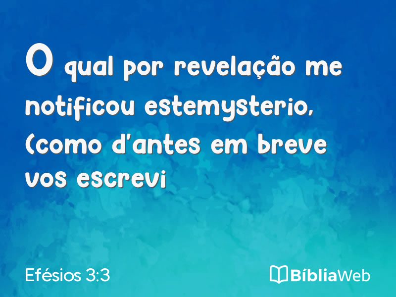 Efésios 3:3 em imagem para compartilhar