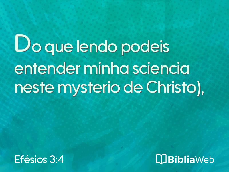 Efésios 3:4 em imagem para compartilhar