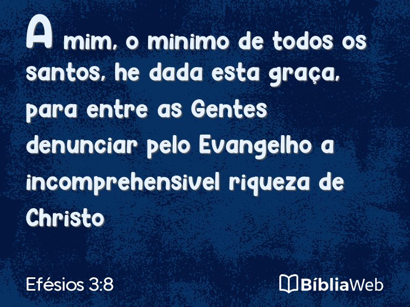 Efésios 3:8 em imagem para compartilhar