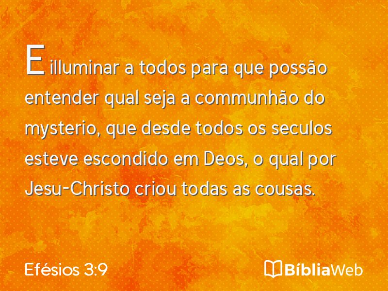Efésios 3:9 em imagem para compartilhar