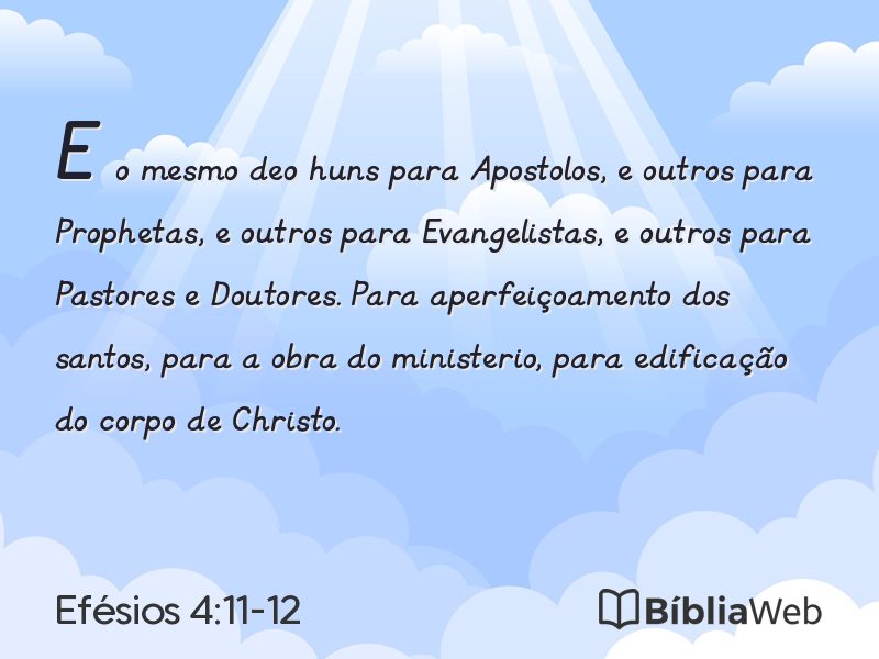 Efésios 4:11-12 em imagem para compartilhar