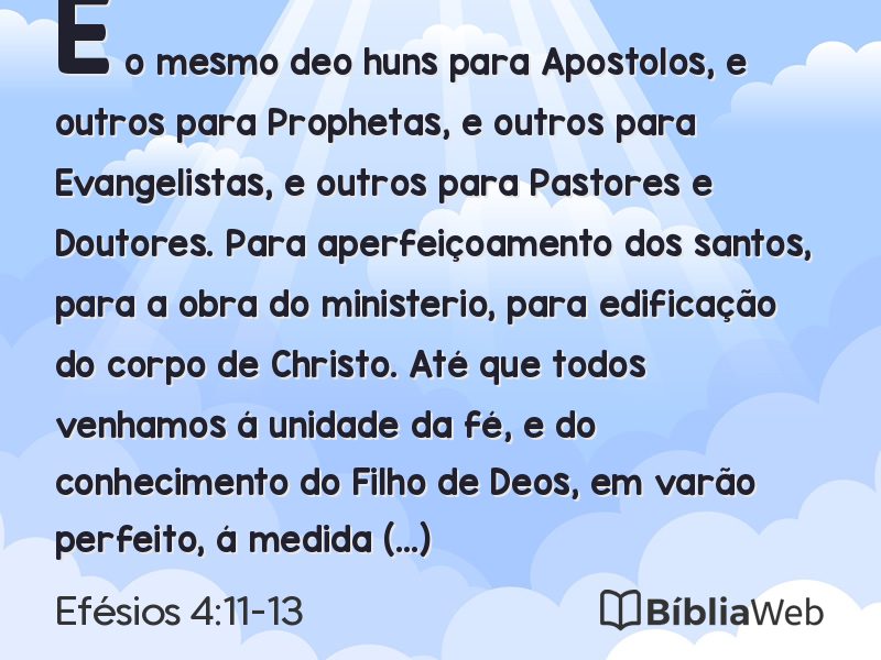 Efésios 4:11-13 em imagem para compartilhar