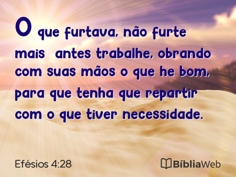 Efésios 4:28 em imagem para compartilhar