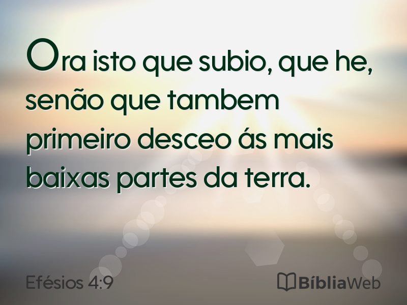 Efésios 4:9 em imagem para compartilhar