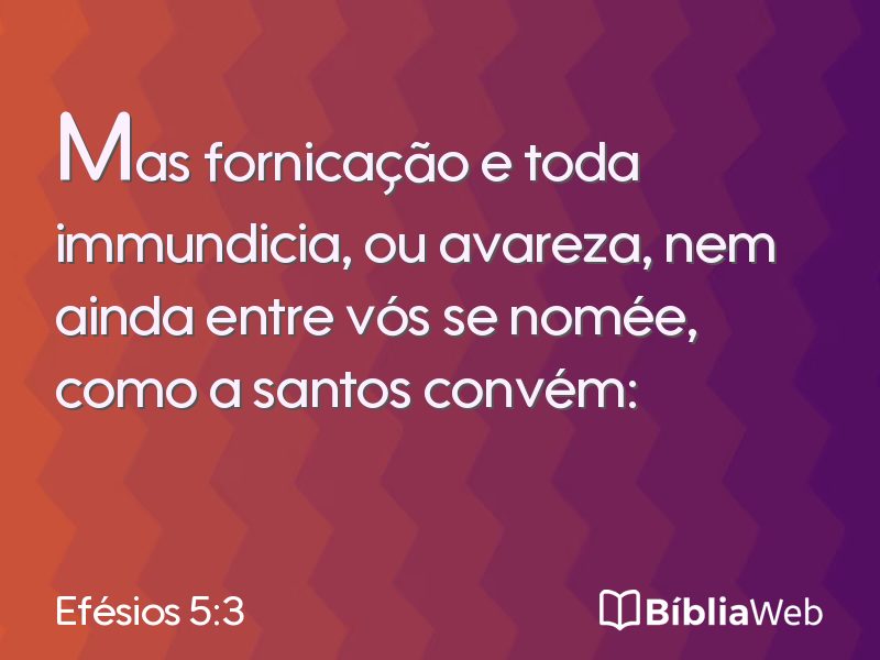 Efésios 5:3 em imagem para compartilhar