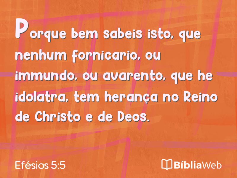 Efésios 5:5 em imagem para compartilhar