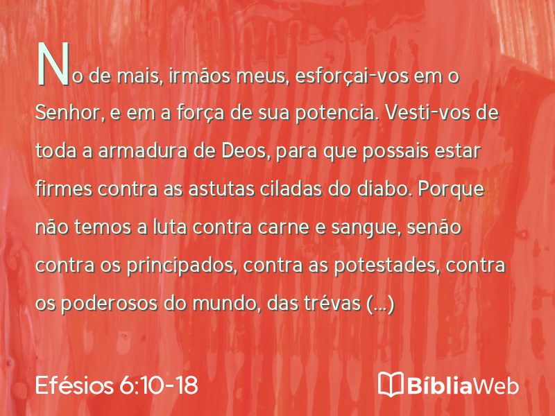 Efésios 6:10-18 em imagem para compartilhar