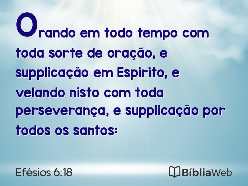 Efésios 6:18 em imagem para compartilhar