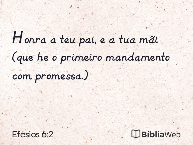 Efésios 6:2 em imagem para compartilhar