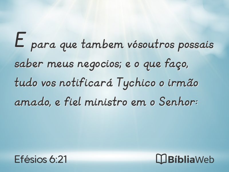 Efésios 6:21 em imagem para compartilhar