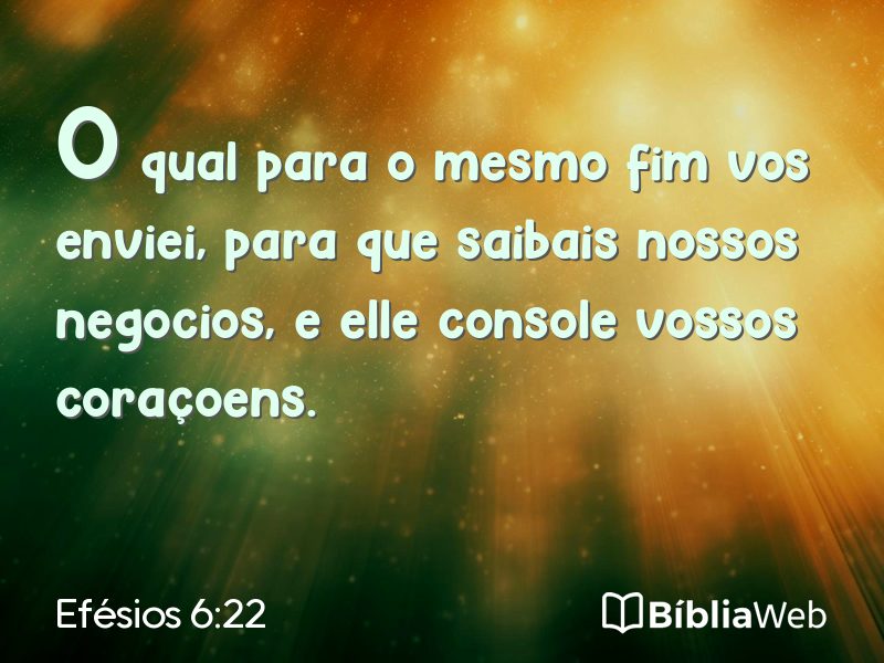 Efésios 6:22 em imagem para compartilhar