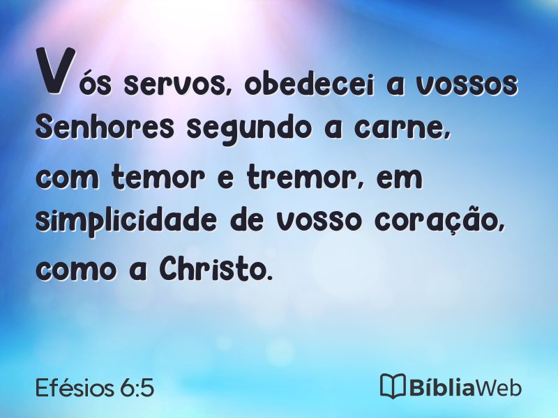 Efésios 6:5 em imagem para compartilhar