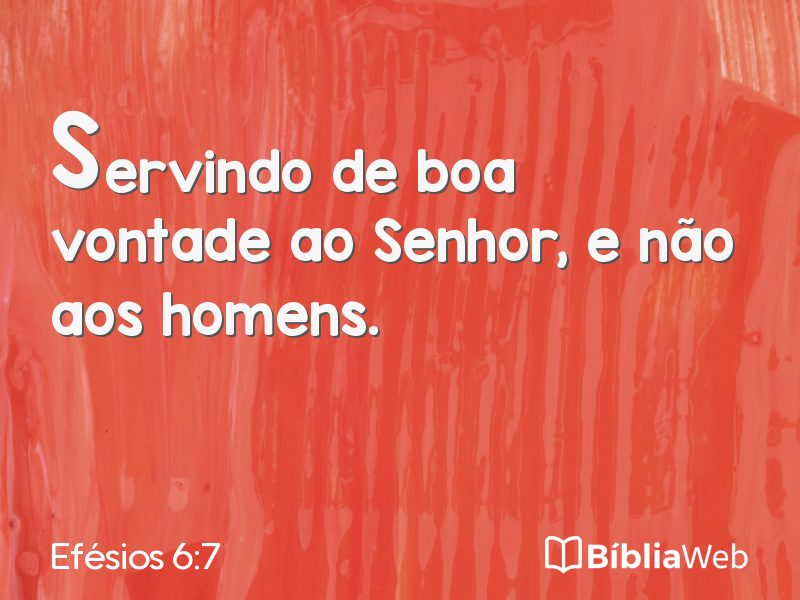 Efésios 6:7 em imagem para compartilhar