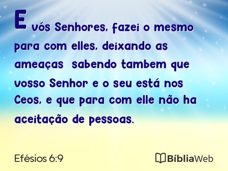 Efésios 6:9 em imagem para compartilhar