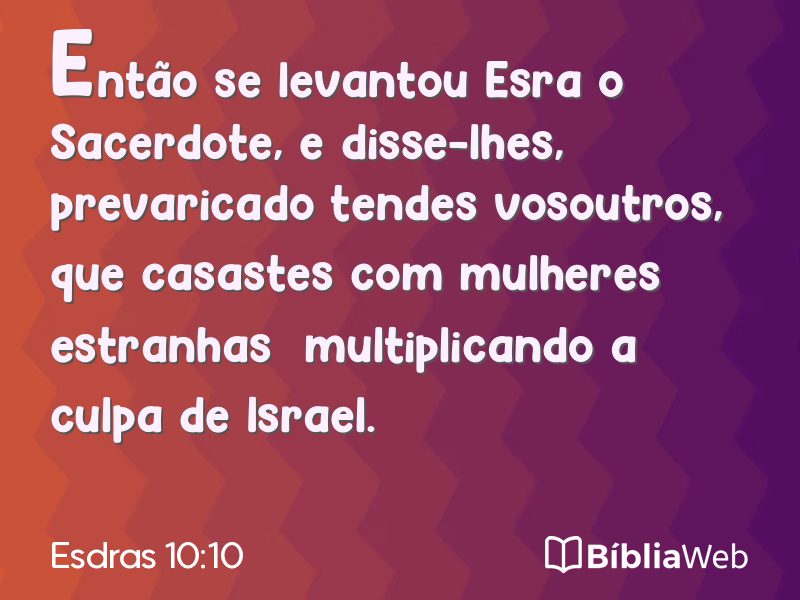 Esdras 10:10 em imagem para compartilhar