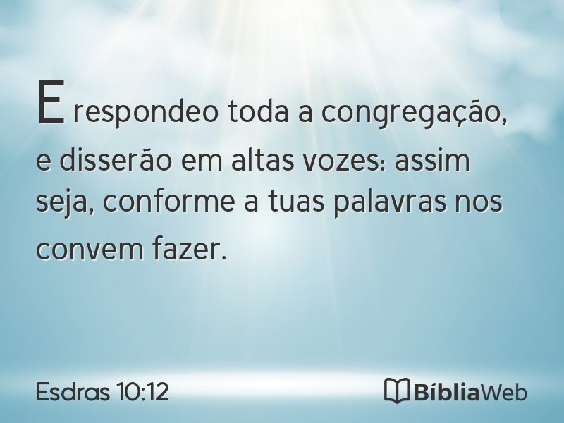 Esdras 10:12 em imagem para compartilhar