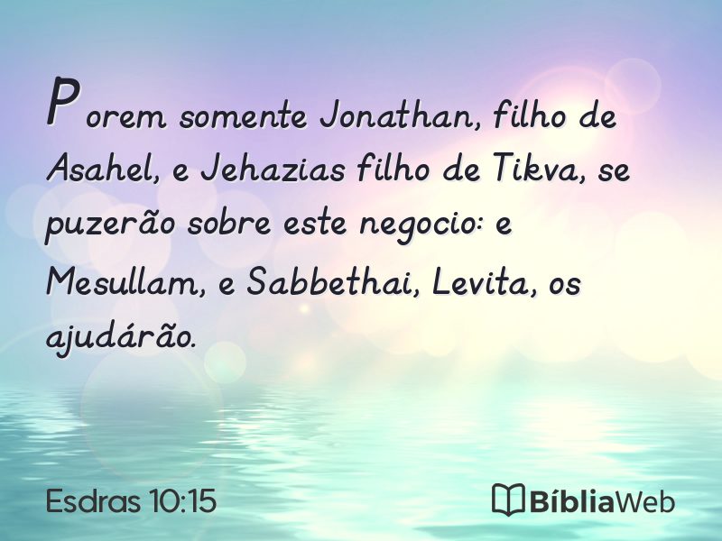 Esdras 10:15 em imagem para compartilhar