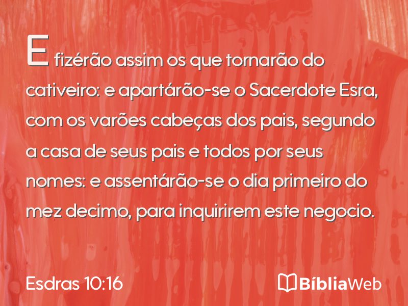 Esdras 10:16 em imagem para compartilhar
