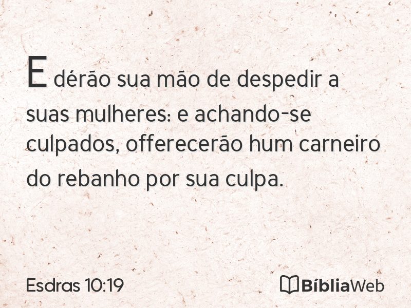 Esdras 10:19 em imagem para compartilhar
