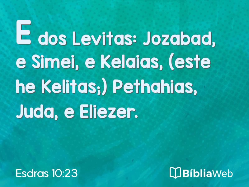 Esdras 10:23 em imagem para compartilhar