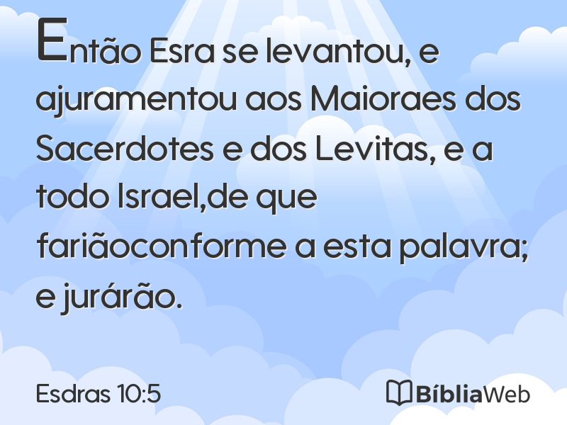Esdras 10:5 em imagem para compartilhar