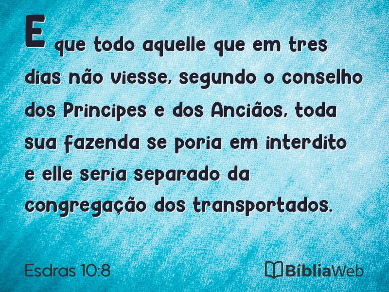 Esdras 10:8 em imagem para compartilhar