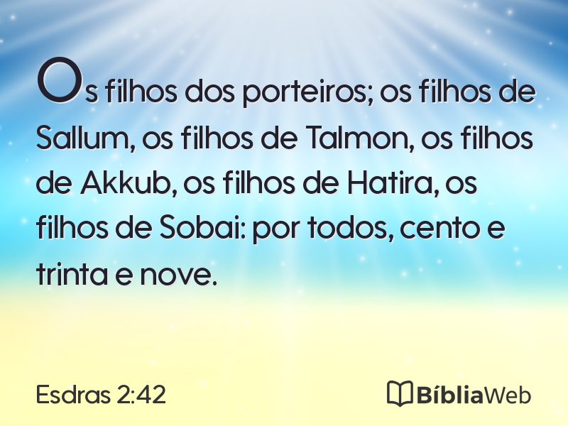 Esdras 2:42 em imagem para compartilhar
