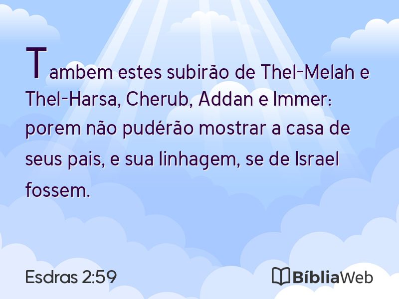 Esdras 2:59 em imagem para compartilhar