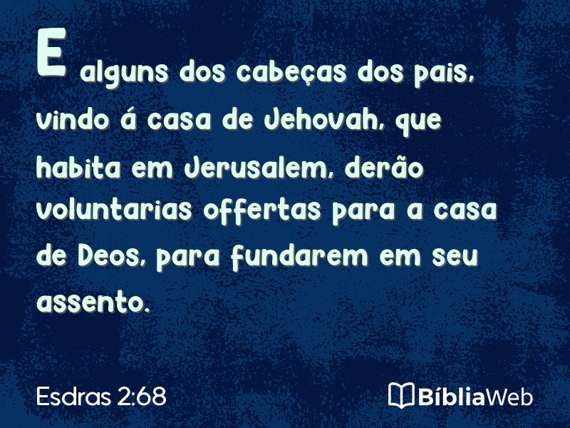 Esdras 2:68 em imagem para compartilhar