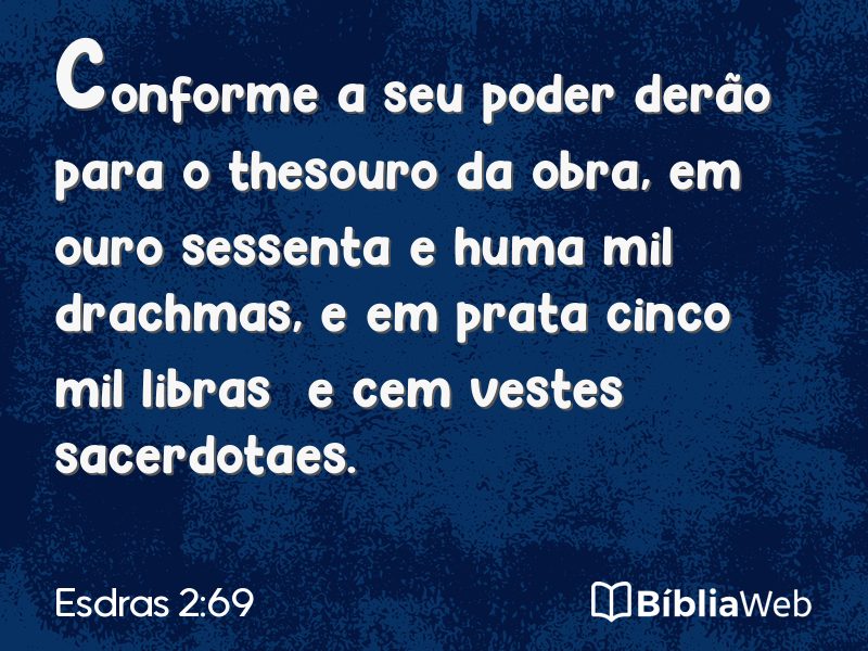 Esdras 2:69 em imagem para compartilhar
